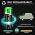 tyrone 18500 Rechargeable Battery, 3.7V 1500mAh Lithium Batteries for Flashlight, Solar Garden Light with Flat top 4 Pack...