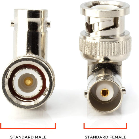 THE CIMPLE CO BNC Elbow Male Female Adapter, 90 Degree Angle, 4 Pack, UL Listed...
