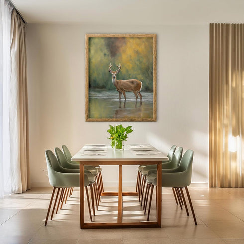 Posterizer 1 pcs- Oil painting style print of a deer-Art for Animal Lovers-Landscape & Nature Art- Gift for Men Women Entrepreneur Teens-Living Ro...
