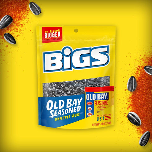 BIGS Sunflower Seeds, Keto Friendly 5.35 oz Bags (Pack of 2) (Old Bay Seasoning)...