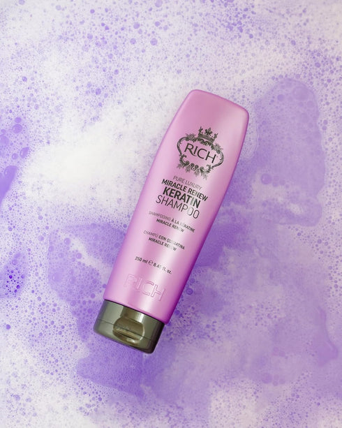 RICH Pure Luxury Miracle Renew Keratin Shampoo for All Hair Types - Repair, Protect and Strengthen Damaged Hair & Split Ends - Argan Oil, Algae & ...