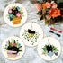 INFUNLY 4 Pack Embroidery Starter Kit Black Cat Cross Stitch Kit with Instructions DIY Beginner Plant Embroidery Set with Plastic Embroidery Hoops...