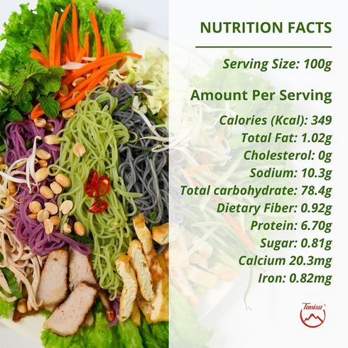 TANISA 5 Natural Vegetable Color Vermicelli Rice Noodles, Gluten Free Ramen Noodles, Non GMO, Low Carb Noodles, Impressive Meals for Family (0.8mm...