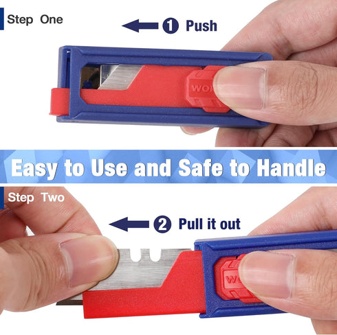 WORKPRO Utility Knife Blades, 50 Pack SK5 Steel Replacement Blades with Dispenser, Standard Blades for Box Cutter and Utility Knives...