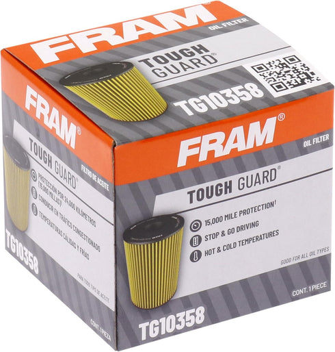 FRAM Tough Guard Replacement Oil Filter TG10358, Designed for Interval Full-Flow Changes Lasting Up to 15K Miles...