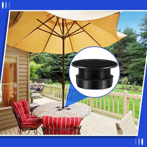 Sadnyy Parasol Umbrella Hole Ring Plug and Cap Set Outdoors Deck Table Hole Cover Insert Thicker Umbrella Plug for Patio Table Yard, Black...