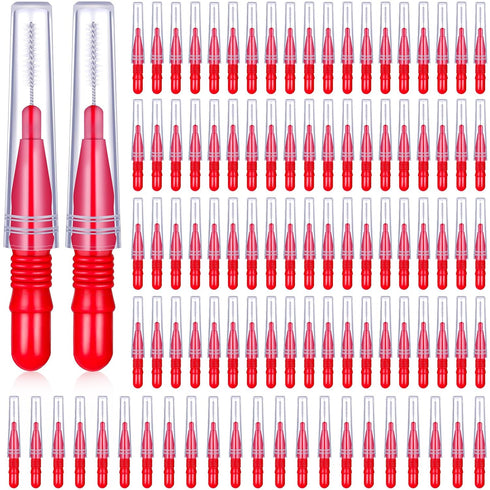 BBTO 100 Pcs Braces Dental Brush Flosser for Cleaner Interdental Brush Toothpick Dental Tooth Flossing Head Oral Dental Toothpick Cleaners Cleanin...