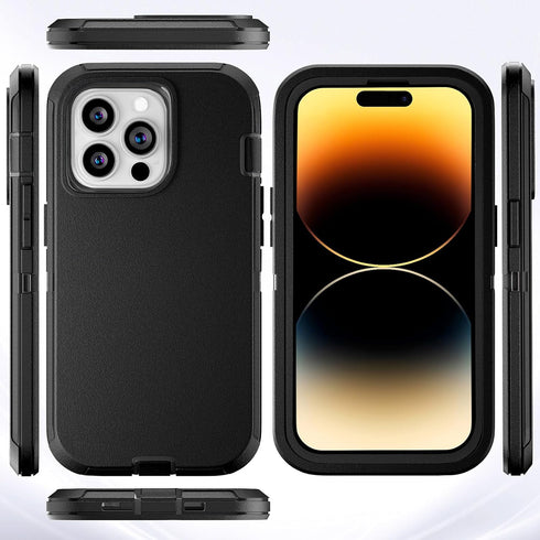 for iPhone 14 Pro Max Case 6.7" with Belt Clip Holster Kickstand, 2 Screen Protector & 2 Camera Lens Protector, Heavy Duty Full Body Protection Ph...