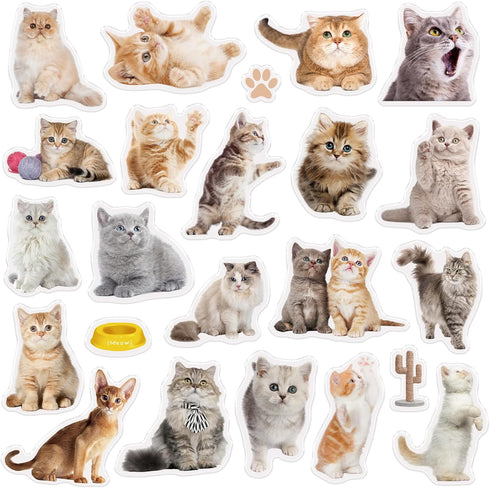 20 Pcs Cat Thick Gel Clings Kitten Window Gel Clings Decals Stickers for Kids Toddlers and Adults Cute Reusable Window Clings for Home Airplane Cl...