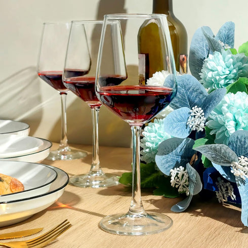 Long Stem Wine Glasses Set of 8, 12oz Clear Red/White for Party, Wedding and Home......