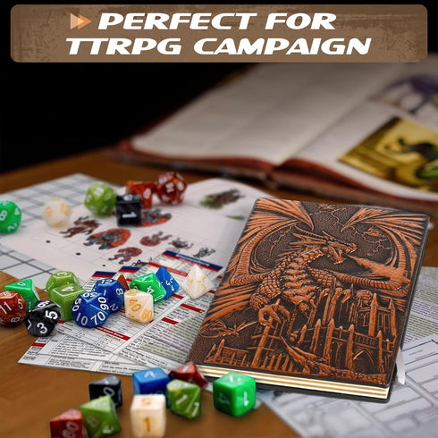 DND Dragon Journal Notebook, 3D Dragon Embossed Notebook with Pen for Dungeons and Dragons/D&D, Great RPG Accessories Nerdy Gifts for DM's & Playe...