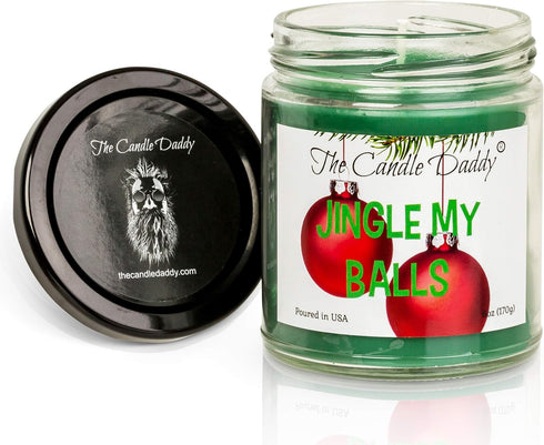 Jingle My Balls- Funny Holiday Candle - Holly Berry Scented Candle - Christmas, New Years - Holiday Fragrance, Hand Poured in USA - 6oz...