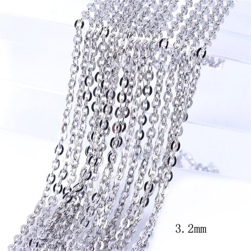 10m Stainless Steel Cable Chain Link in Bulk for Necklace Jewelry Accessories DIY Making 1.5mm...