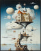 Posterizer 1 pcs-futuristic surreal scenary with floating buildings-Abstract & Modern Art-Fantasy & Fiction Art-Gift for Art Lovers-Decor for Home...