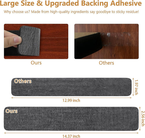 Felt Bulletin Board, 4 Pcs Large Size Cork Board Bar Strips with 35 Pushpins, Self-Adhesive & No Damage for Wall, Felt Pin Board Strips for Paste ...
