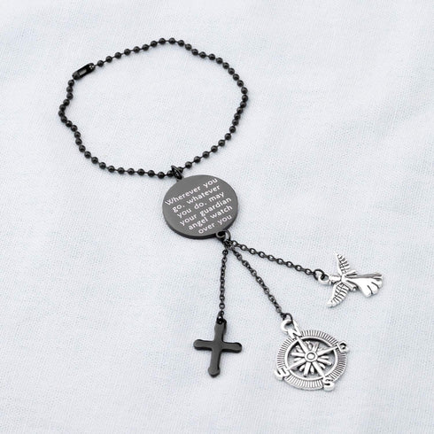 LQRI Guardian Angel Car Charm Guardian Angel Rearview Mirror Gift Wherever You Go May Your Guardian Angel Watch Over You Interior Accessories Car ...