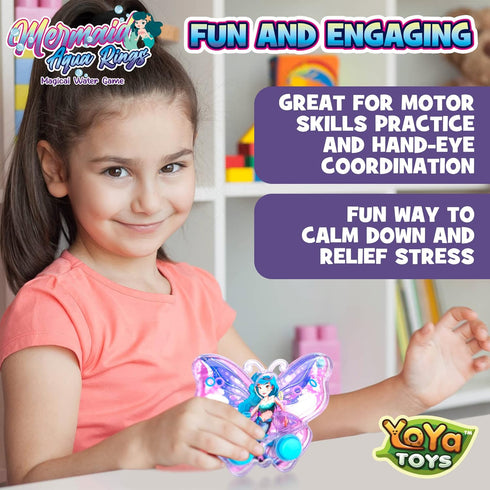 YoYa Toys Mermaid Butterfly Ring Toss Handheld Game - Games for Kids Handheld with Underwater Princess, Classic-Style Retro Game, Portable & Trave...