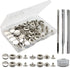 Raydodo 12 Set Leather Snap Fasteners Kit, 15mm Metal Snap Buttons Kit Press Studs with 4 Install Tools, Rivets and Snaps for Clothing, Jeans, Jac...