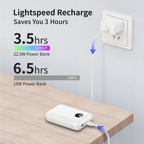 Heated Vest Battery Pack, 5V 2A Power Bank for Heated Jacket, Pants, Stadium Seats, 10000mAh Small LED Display Fast Charging Portable Charge for H...