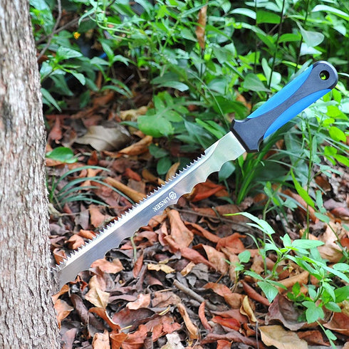 Linsen-Outdoor Stainless Steel Garden Knife with 11" Blade, Double Side Utility Sod Cutter Lawn Repair Garden Knife with Nylon Sheath...