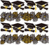 Whaline 69Ft Graduation Bulletin Board Border Graduation Cap Firework Shape Decoration Borders Black Gold White Graduation Bulletin Board Stickers...