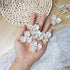 Framendino, 20 Pack Faux Pearl Rhinestone Buttons Pearl Flower Buttons Embellishments Rhinestone Flatback Beads for Jewelry Making Scrapbooking DI...