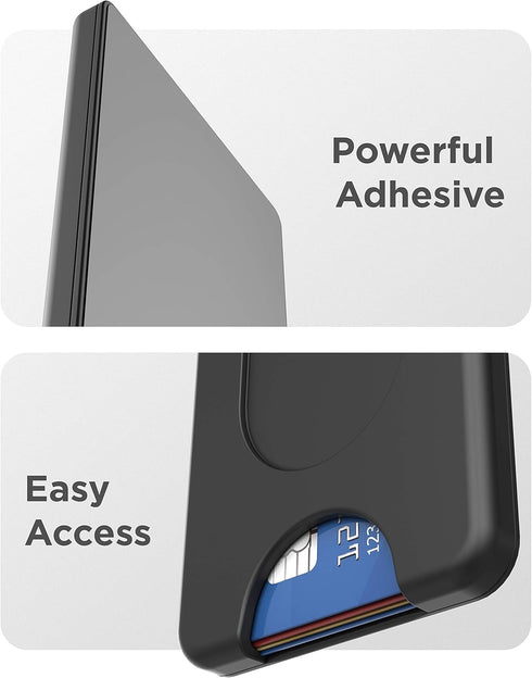 ENCASED Stick On Phone Wallet Card Holder (Compatible with PopSocket) Securely Holds Up To 4 Cards (Black)...
