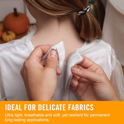 VELCRO Brand Sleek and Thin for Fabrics | 3ft x 3/4in Tape, White | Soft on Skin Ultra Light with Sewing Lane Technology,...