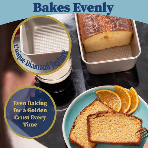 Ultra Cuisine Nonstick Bread Pan - 9.5x5 inch Loaf Pan, 1 lb - Easy Clean, Quality, Durable Bread Tin for Oven Baking Quick Bread, Meatloaf, Banan...