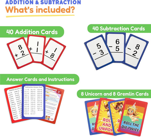 Addition & Subtraction Flash Cards - Math Games for Children to Practice Identifying Numbers - Educational Learning Toy & Interactive Tools for Ag...