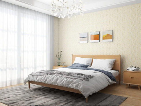 White and Gold Geometry Stripped Hexagon Peel and Stick Contact Paper self Adhesive Wallpaper Removable Vinyl Film Decorative Shelf Drawer Liner S...