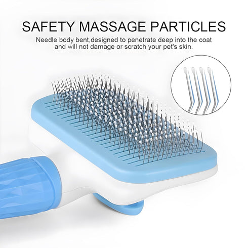 JASLAH 3 Sets with Comb, Pet Grooming Bath Brush Soft Silicone Bristle for Long Short Haired Dogs and Cats Shower, Bath Brush Soothing Massage Rub...