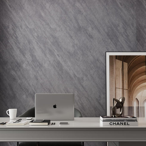 16"×118" Thick Dark Grey Concrete Contact Paper for Countertops 3D Darker Gray Concrete Wallpaper Peel and Stick Removable Cement Wall Paper Vinyl...