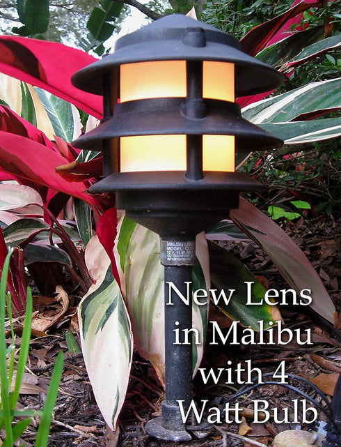 Frosted Plastic Lens Globe for 3 Tier Metal Low Voltage Path Lights compatible with Malibu Landscape Lighting, Hampton Bay, Paradise Cast Aluminum...