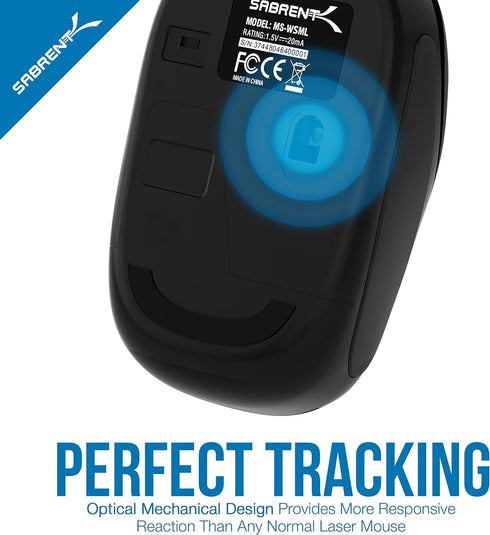 SABRENT Mini Travel 2.4GHz Wireless Mouse with Nano Receiver (MS-WSML)...