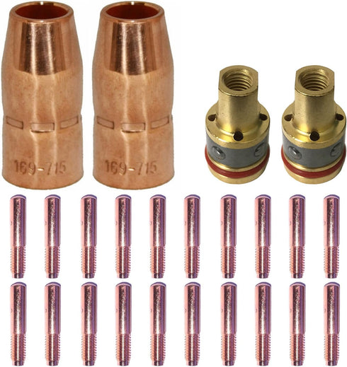 Mig Welding Gun Accessory .030" Kit for Miller Millermatic M-10,M-15 and Hobart H-9 H-10:20pcs Contact Tips 000-067 0.030"+2pcs gas nozzles 169-71...