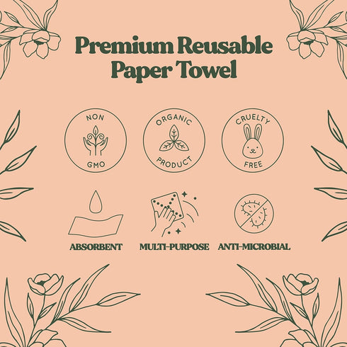 FEBU Swedish Dishcloths for Kitchen | 5 Pack Faded Summer Dish Towels | Reusable Paper Towels Washable | Non-Scratch Cellulose Sponge Cloths | No ...