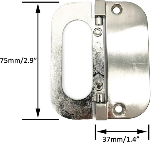 Recessed Type Furniture Wardrobe Drawer Pull Handle Silver Flat Cabinet Flush Ring Pull 2pcs...