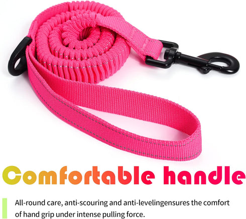 Mile High Life | Bungee Dog Leash | Gentle Pull Training Lead | Soft Comfort Texture | 3-5 Feet | for Dogs/Cats Under 20 lb (Pink)...