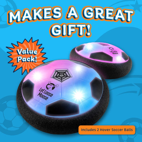 Let Loose Moose Hover Soccer Ball, Set of 2 LED Soccer Ball Toys, Gifts for 8 year Old Boys, Toys for 7 Year Old Boys, Birthday Gifts for Boys, Bo...