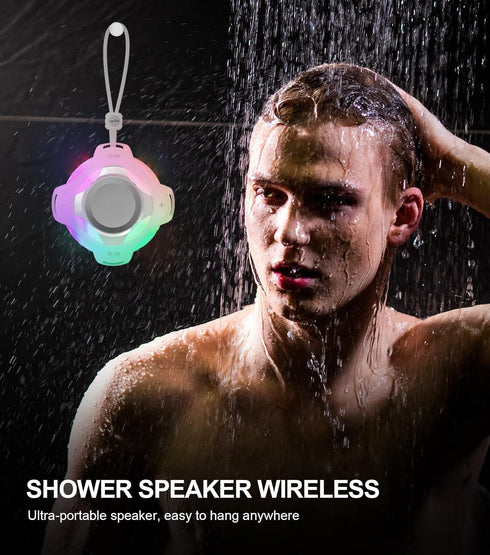 comiso Shower Bluetooth Speaker, Waterproof Bluetooth Speakers IPX7, Floating Portable Wireless Speaker with LED Light, Loud HD Sound and Bass for...