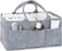 Sammy & Lou Collapsible Light Gray Felt Storage Caddy, Divided Design To Keep Diapers, Wipes And Changing Items Organized, Two Handles, 11.5"D x 6...