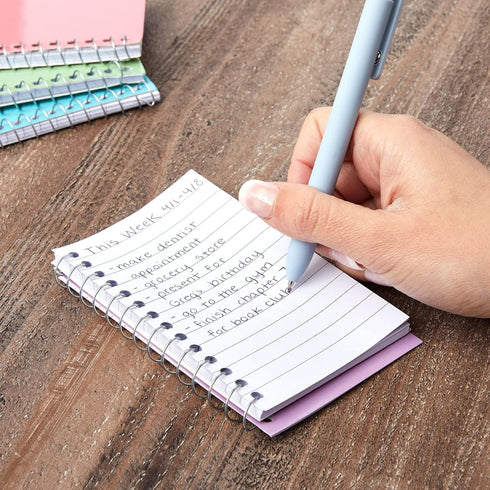 12-Pack Small Spiral Notebook 3x5, 80 Sheets Per Notepad, College Ruled Lined Paper for Office Supplies, Classroom Notes, Students, Teachers, Nurs...