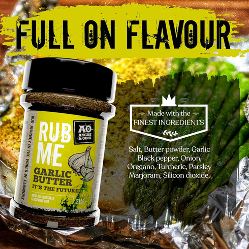 Angus & Oink | Garlic Butter Rub | Garlic and Herb Powder Seasoning Rub | Perfect For Chicken, Fries and Potatoes | Gluten-Free, No Preservatives ...