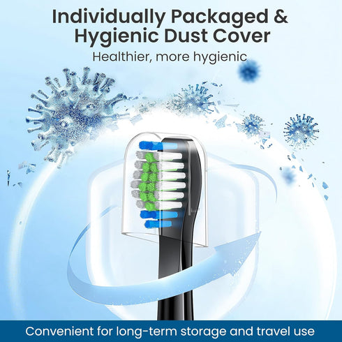 Replacement Toothbrush Heads 10 Pack Compatible with Bitvae Daily D2 Rechargeable Toothbrush, for D2 Toothbrush Heads Refills, Black...