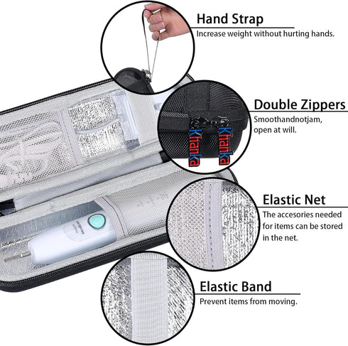 khanka Hard Electric Toothbrush Travel Case with 2 Pack Toothpaste Cap, Compatible with Philips Sonicare ProtectiveClean 4100 5100 5300 6100 6500,...