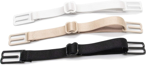 6 Pieces Bra Strap Clips Elastic Adjustable Non-Slip Strap Holder Conceal Straps - Conceal Straps - Cleavage Control ?Beige, White and Black ?...
