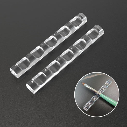 2 Pcs Crystal Bar Pen Holder, Acrylic Nail Art Painting Pen Brush Stand for Drawing Pens, Nail Gel Polish Pen Brush Stand Holder Manicure Tool....