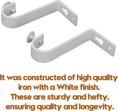 4 Pack Ceiling Curtain Rod Bracket Heavy Duty Single Curtain Rod Holders for 1 Inch Drapery Holder for Living Room Bedroom White...