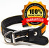 Premium Leather Dog Collar - Best Full Grain Heavy Duty Genuine Leather Collar (Orange, Medium)...